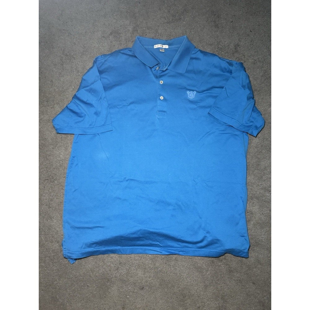 Vintage Peter Millar Polo Shirt Mens XL Blue Korea Made‎ Golf Preppy
